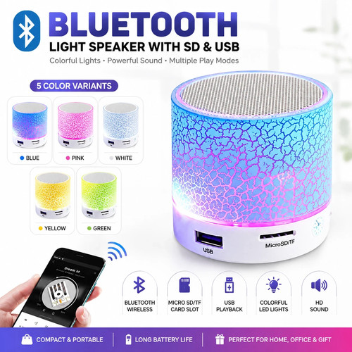 Mini bluetooth speaker - speaker, led